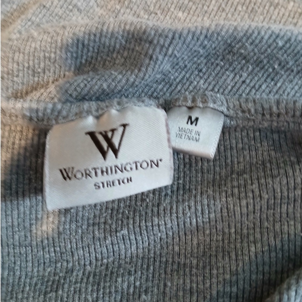 Vtg Worthington Stretch Womens Medium Gray Ribbed Lace Trim Camisole Medium y2k - Picture 8 of 10